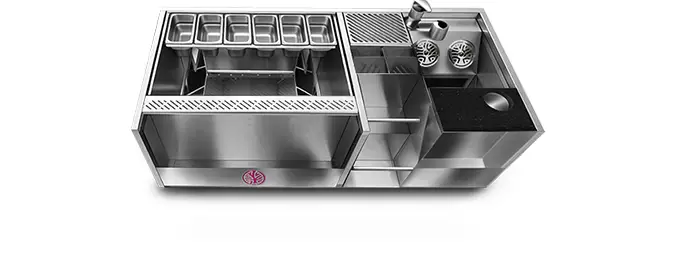 52 inch drop-in cocktail station by Kobayashi - stainless steel mixology station